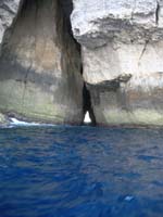 View right throug the to cave tunnel